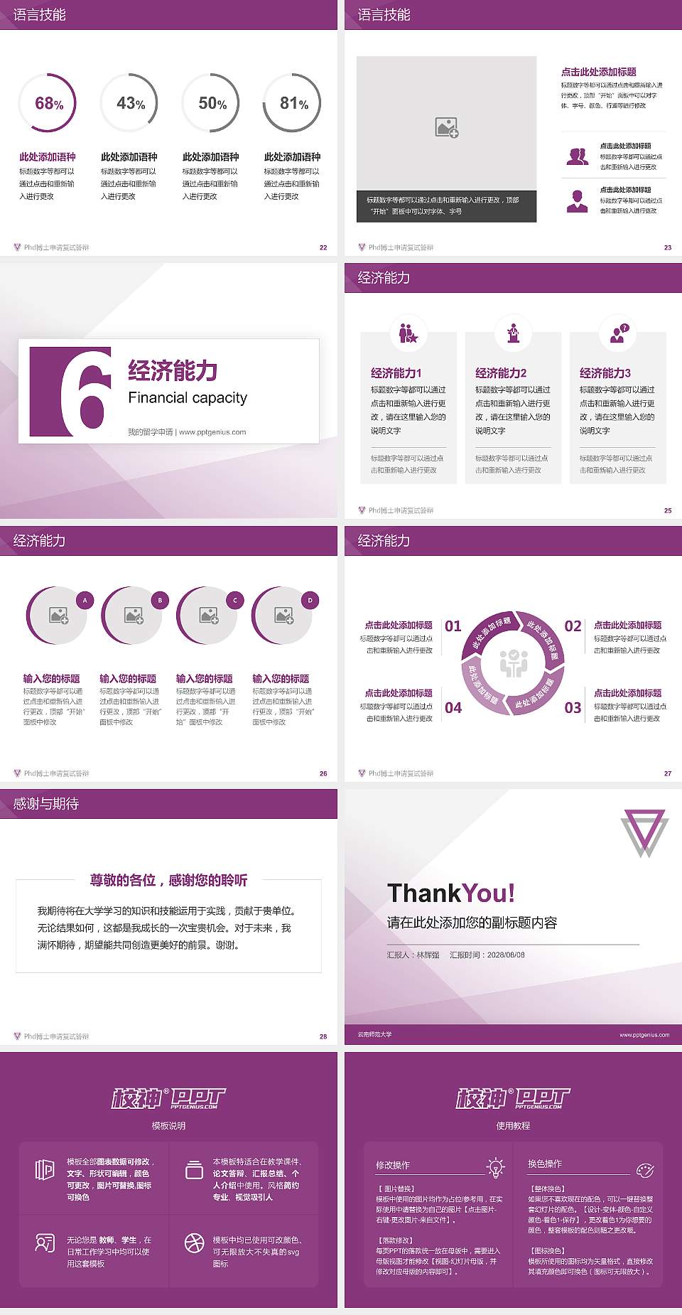 云南师范大学PhD博士申请面试/复试答辩通用PPT模板4:3格式幻灯片预览图4