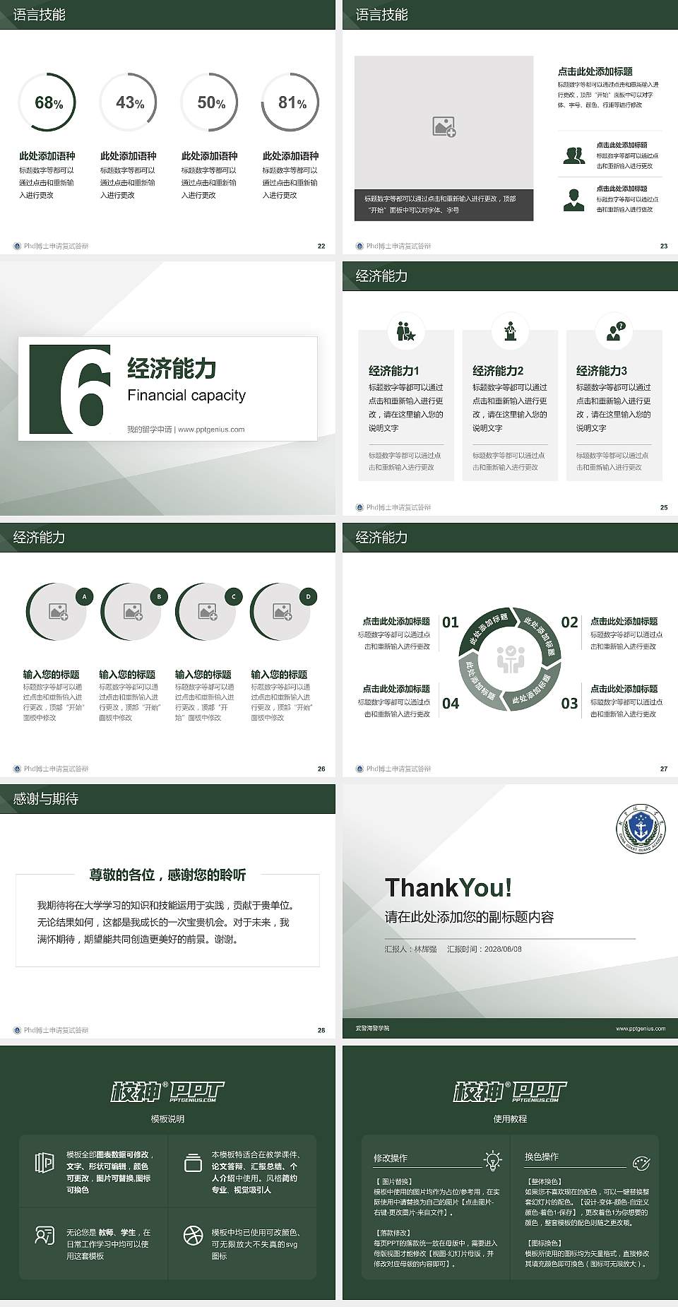 武警海警学院PhD博士申请面试/复试答辩通用PPT模板4:3格式幻灯片预览图4