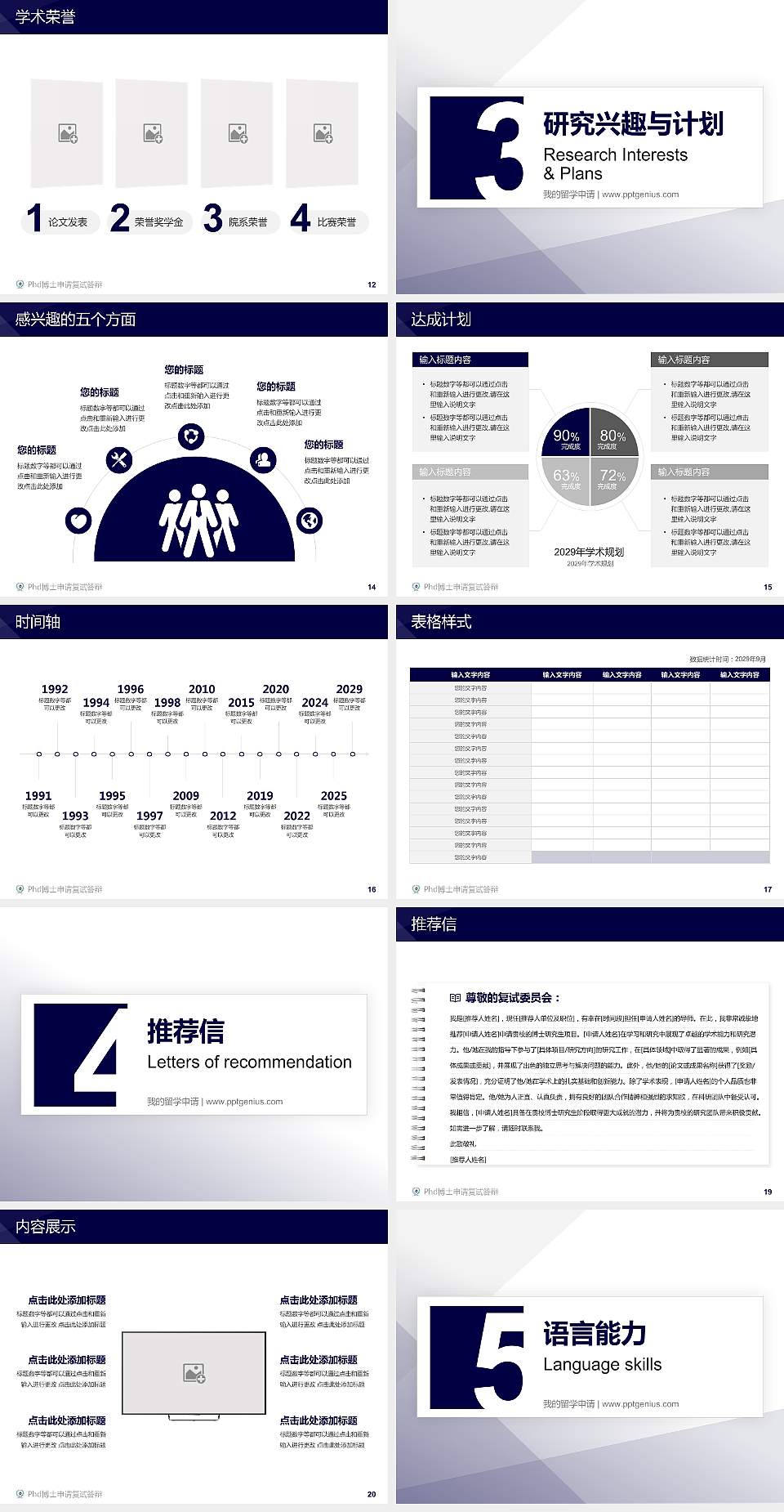 台湾辅仁大学PhD博士申请面试/复试答辩通用PPT模板4:3格式幻灯片预览图3