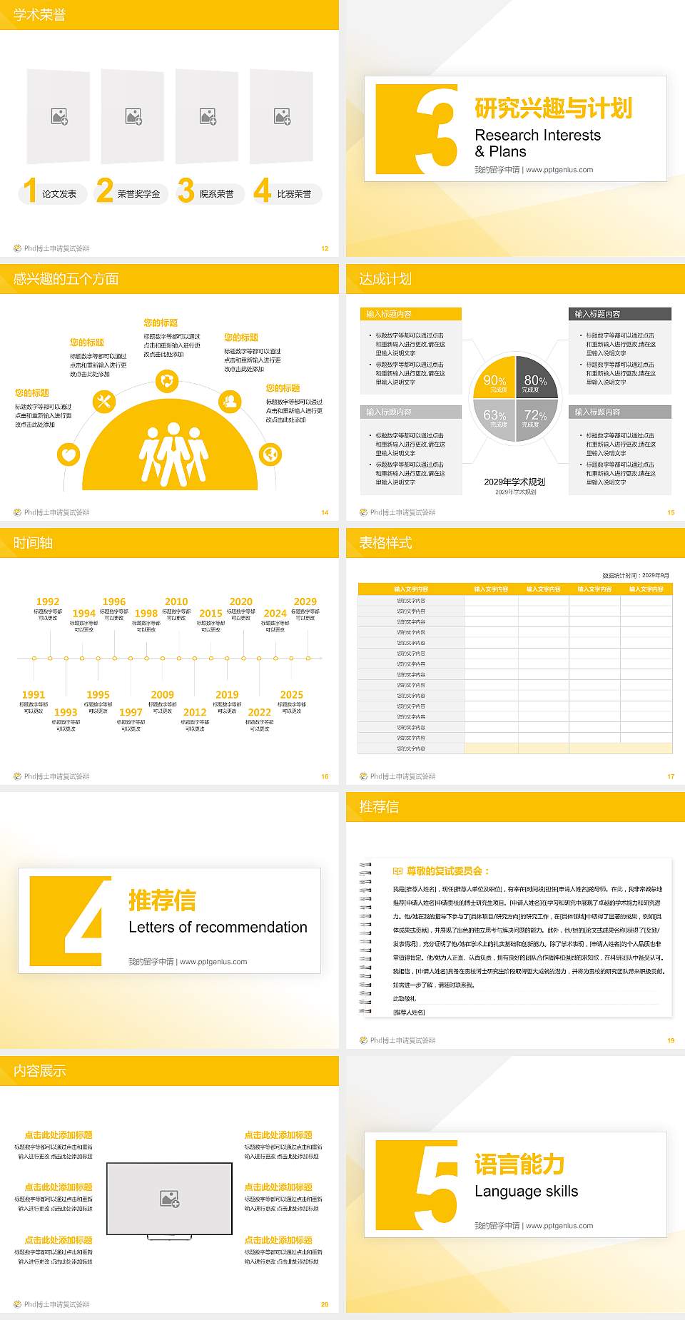 台湾高雄大学PhD博士申请面试/复试答辩通用PPT模板4:3格式幻灯片预览图3