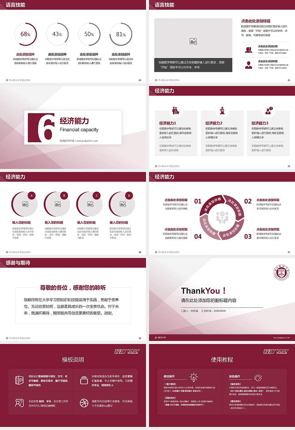 温州医科大学PhD博士申请面试/复试答辩通用PPT模板16:9格式幻灯片预览图4