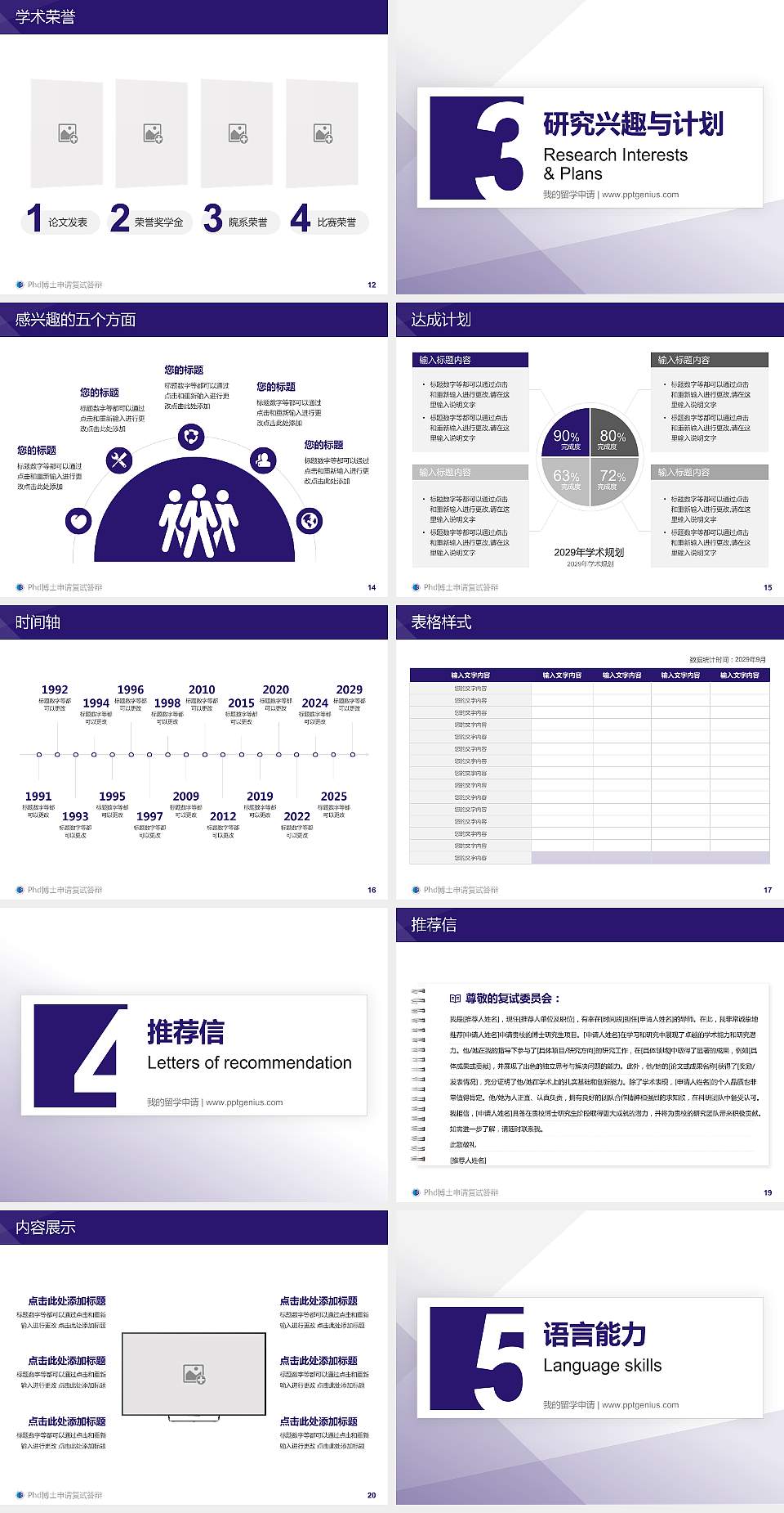 陕西科技大学镐京学院PhD博士申请面试/复试答辩通用PPT模板4:3格式幻灯片预览图3