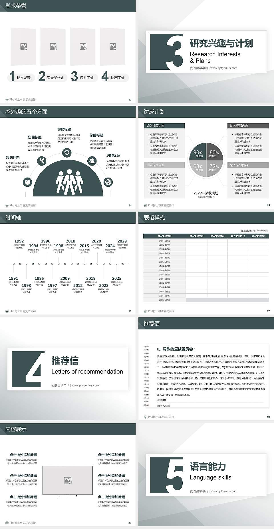 西藏警官高等专科学校PhD博士申请面试/复试答辩通用PPT模板4:3格式幻灯片预览图3