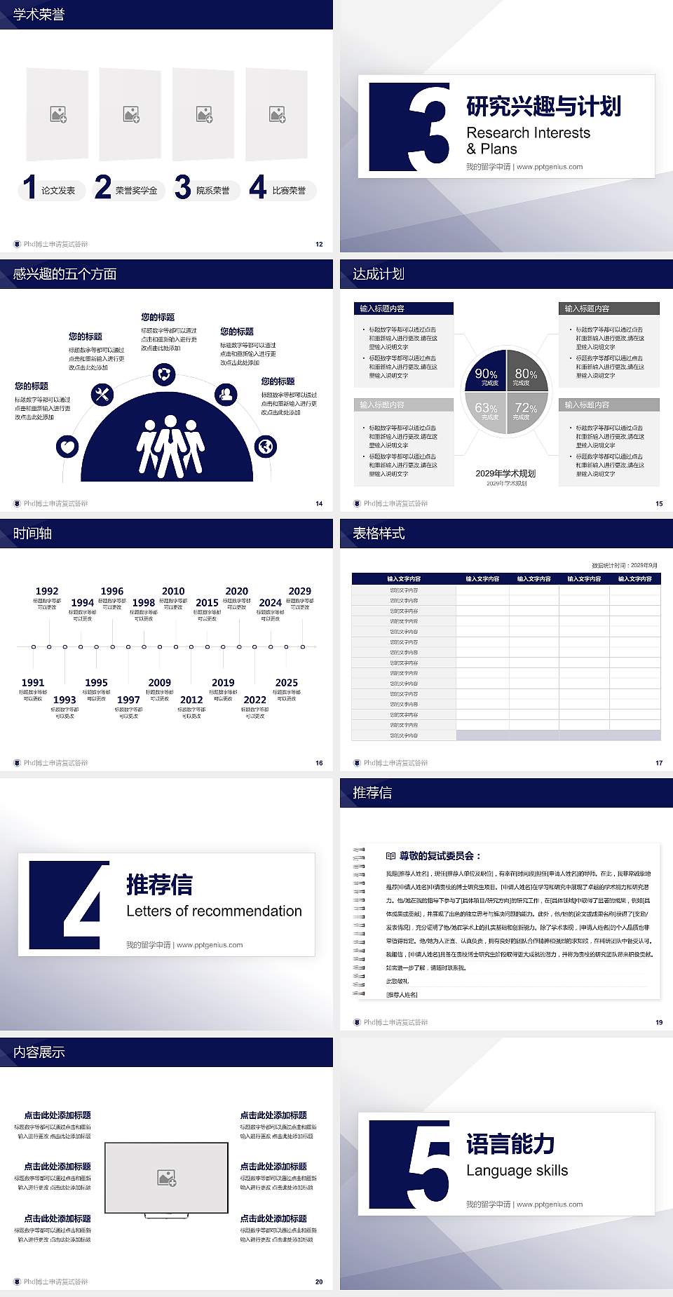 天津公安警官职业学院PhD博士申请面试/复试答辩通用PPT模板4:3格式幻灯片预览图3