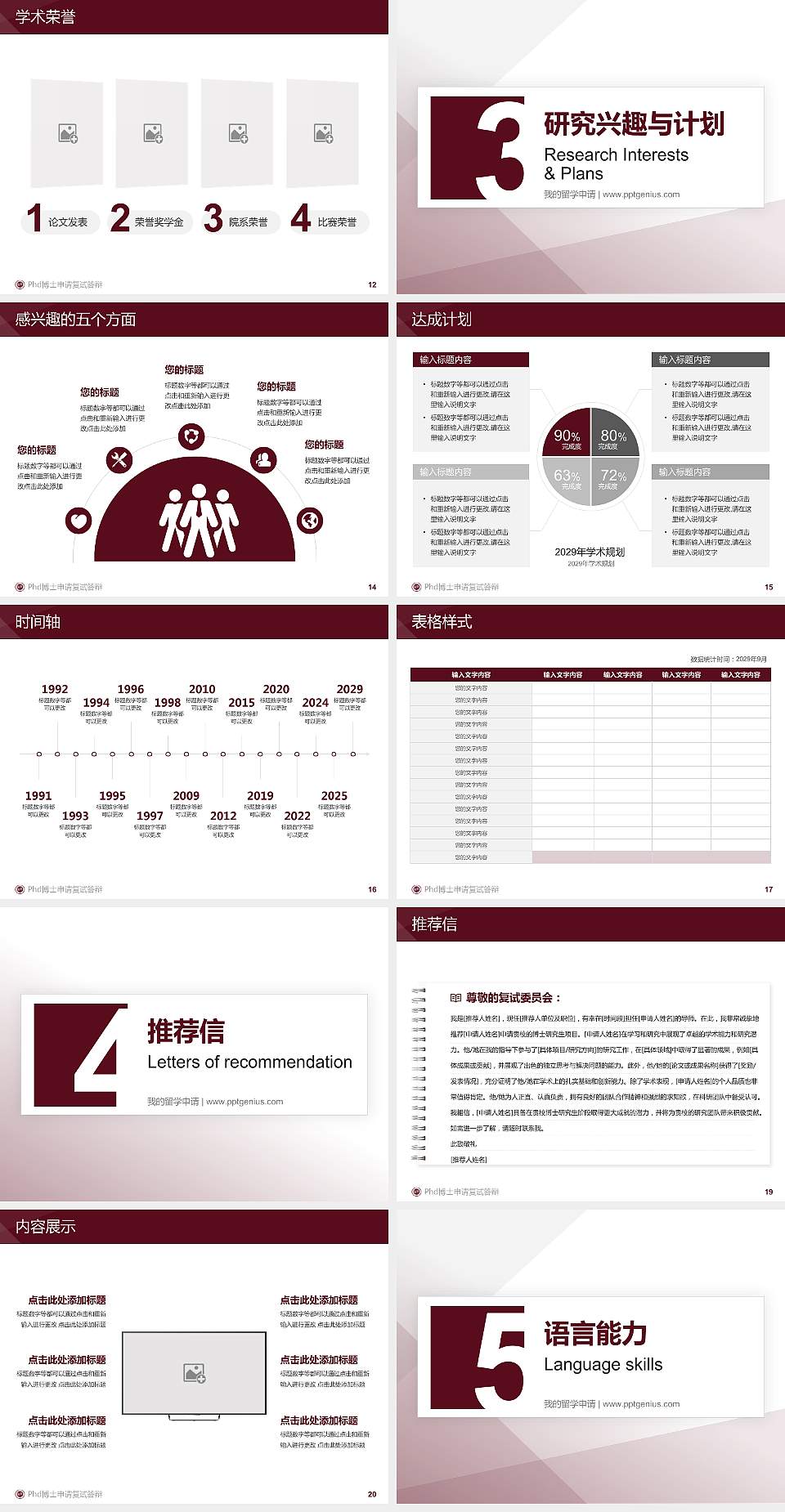 上海欧华职业技术学院PhD博士申请面试/复试答辩通用PPT模板4:3格式幻灯片预览图3