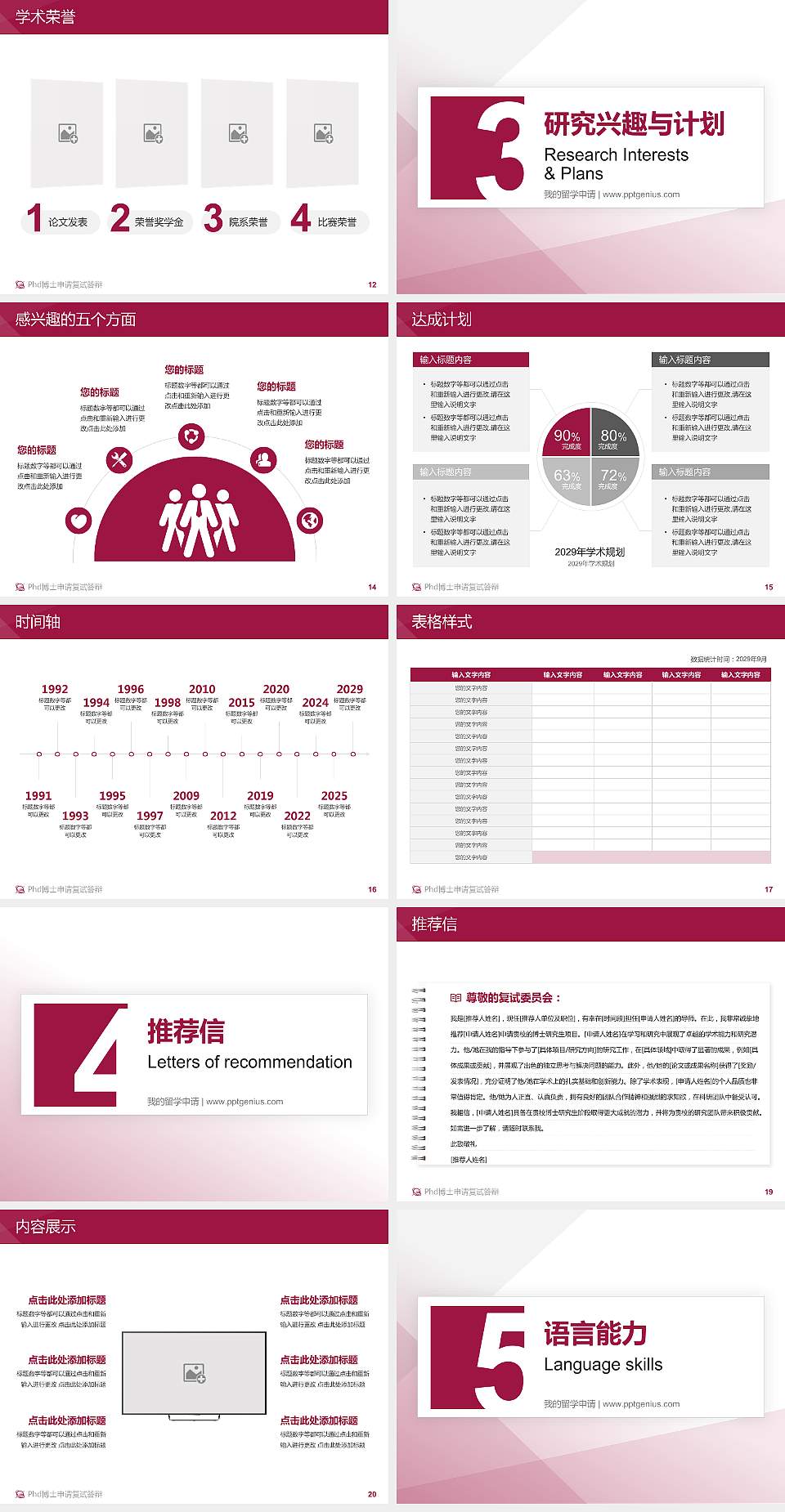 台湾世新大学PhD博士申请面试/复试答辩通用PPT模板4:3格式幻灯片预览图3