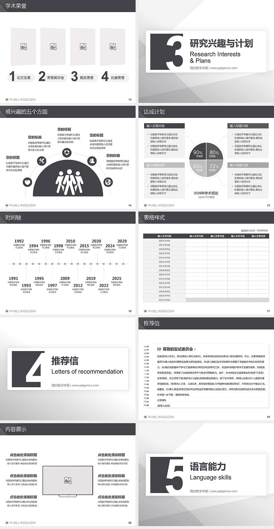 宁波城市职业技术学院PhD博士申请面试/复试答辩通用PPT模板4:3格式幻灯片预览图3