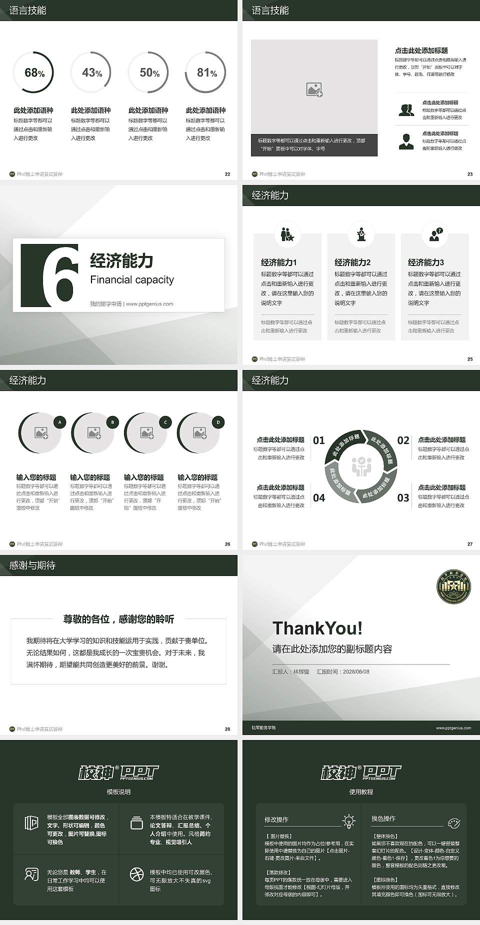 陆军勤务学院PhD博士申请面试/复试答辩通用PPT模板4:3格式幻灯片预览图4