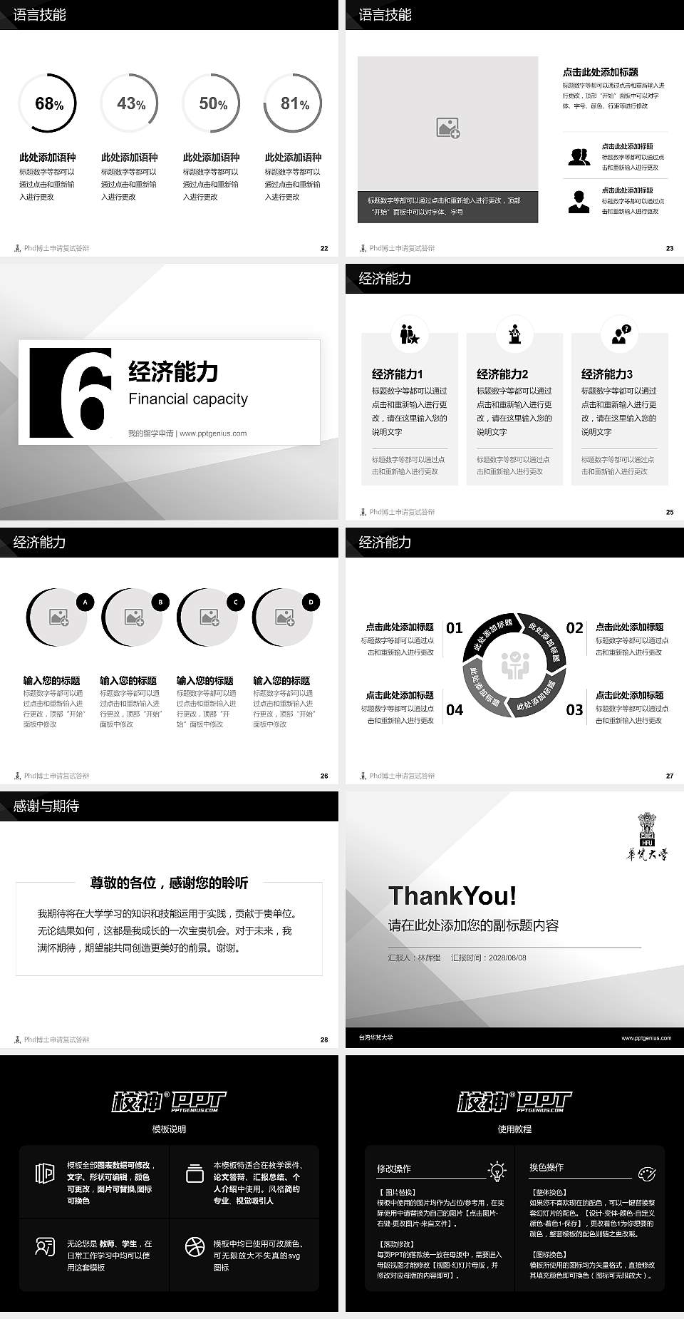 台湾华梵大学PhD博士申请面试/复试答辩通用PPT模板4:3格式幻灯片预览图4