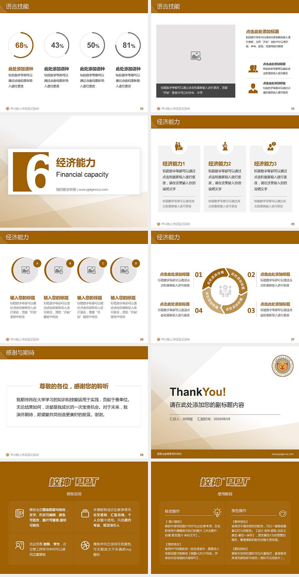 昆明冶金高等专科学校PhD博士申请面试/复试答辩通用PPT模板4:3格式幻灯片预览图4