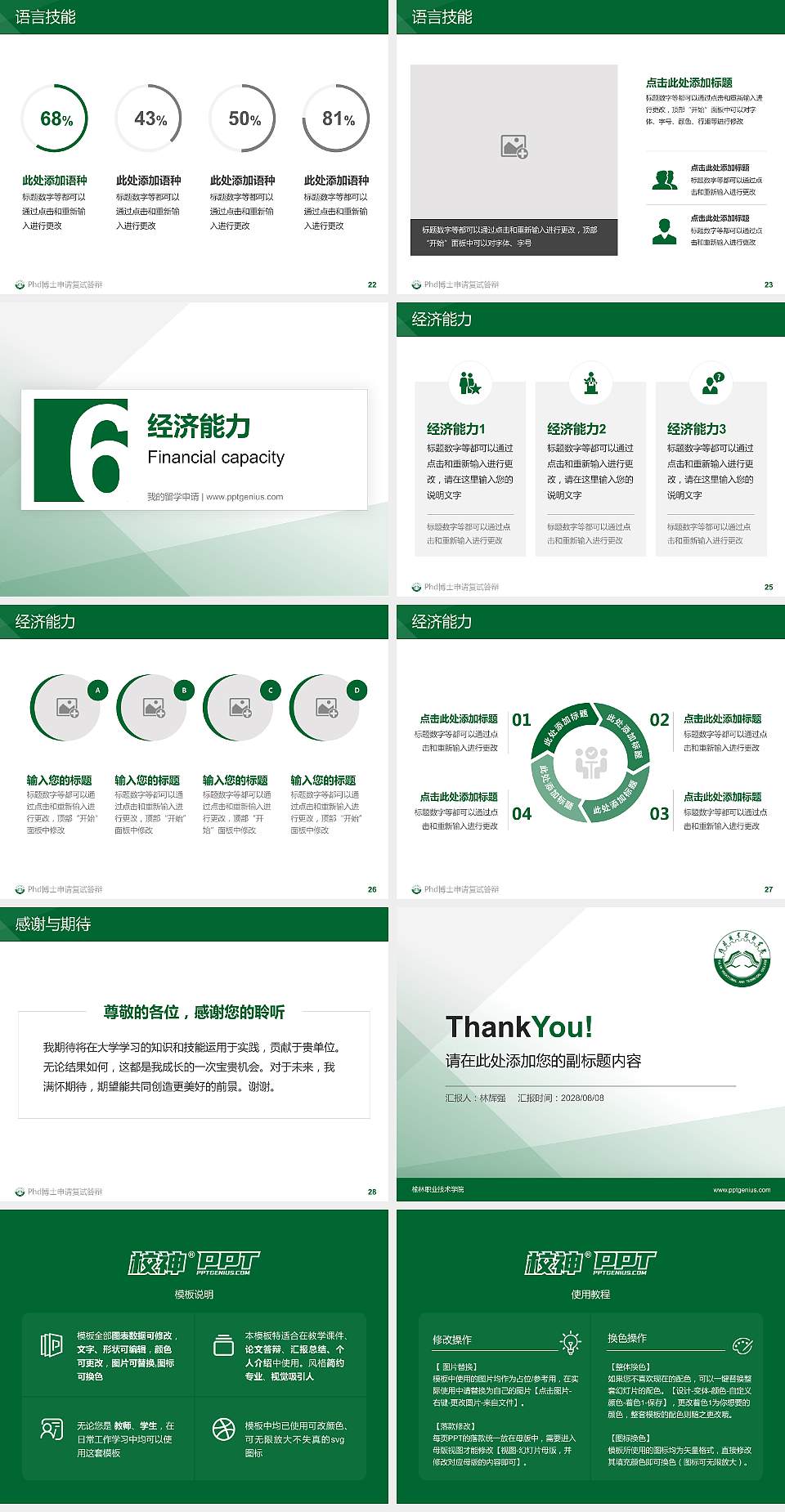 榆林职业技术学院PhD博士申请面试/复试答辩通用PPT模板4:3格式幻灯片预览图4