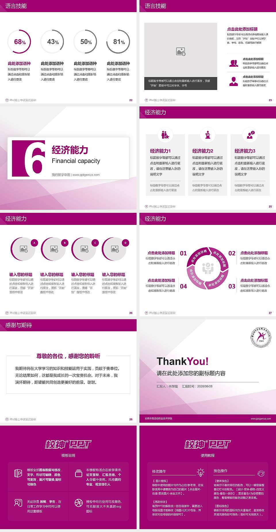 云南体育运动职业技术学院PhD博士申请面试/复试答辩通用PPT模板4:3格式幻灯片预览图4