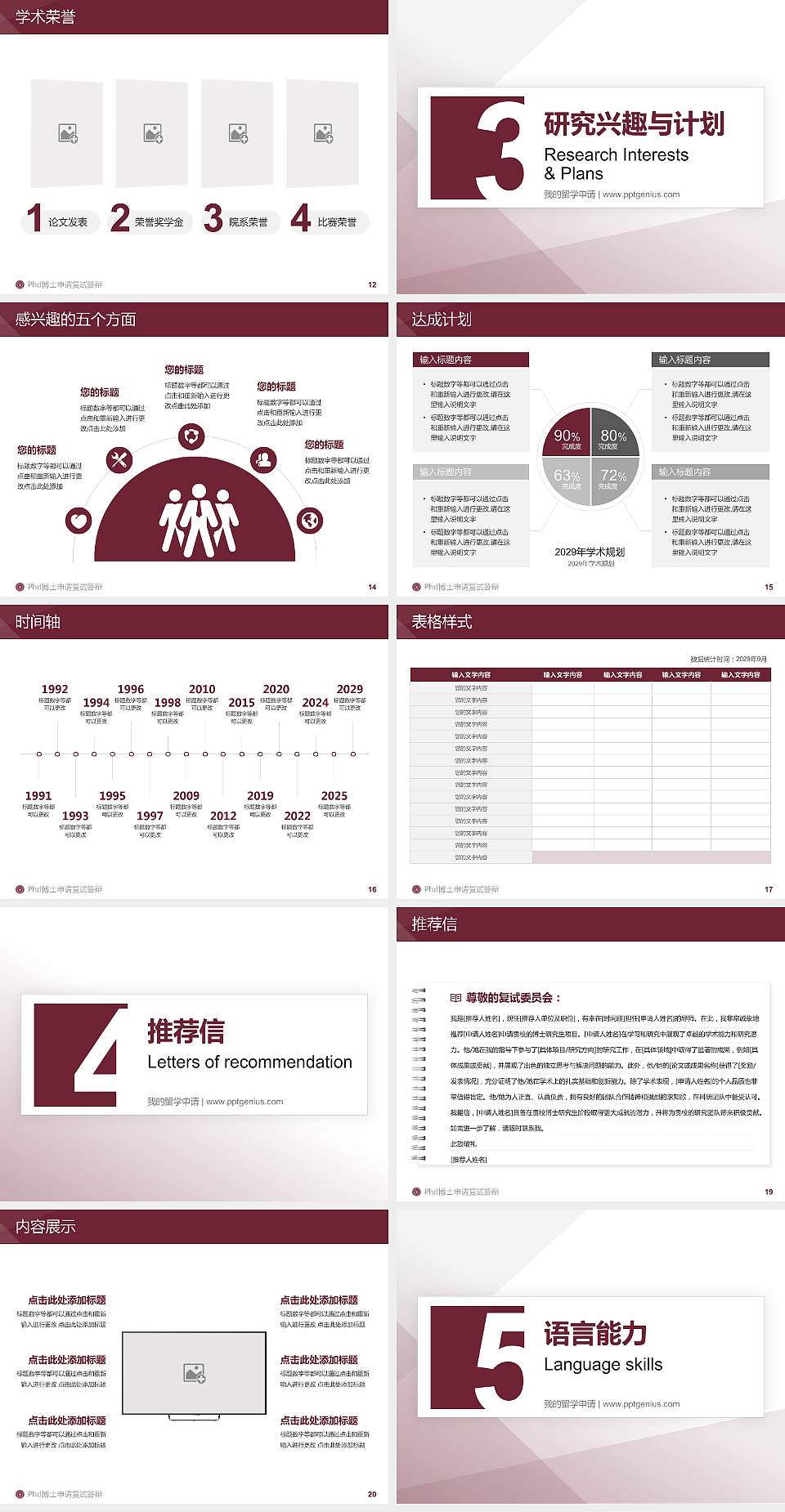 台湾长荣大学PhD博士申请面试/复试答辩通用PPT模板4:3格式幻灯片预览图3