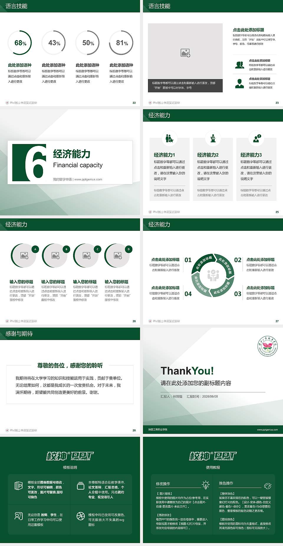 陕西工商职业学院PhD博士申请面试/复试答辩通用PPT模板4:3格式幻灯片预览图4