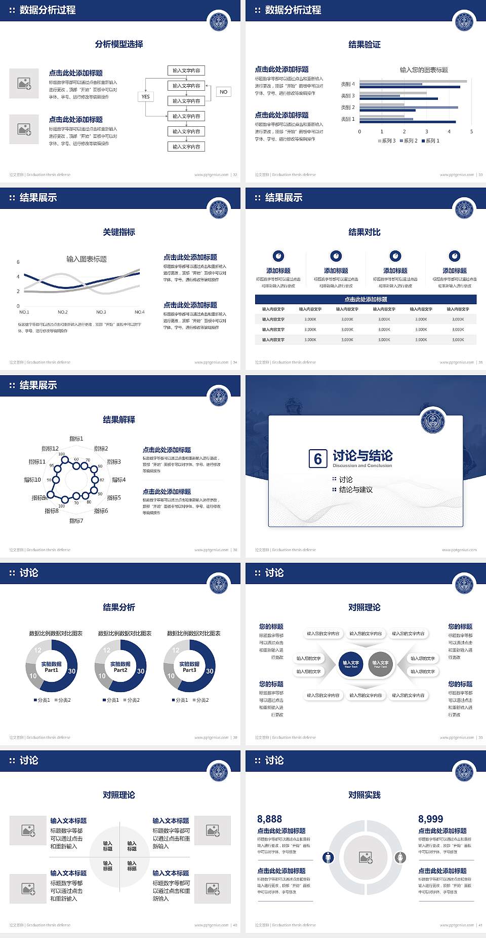 北京警察学院论文答辩标准PPT模板4:3格式幻灯片预览图5