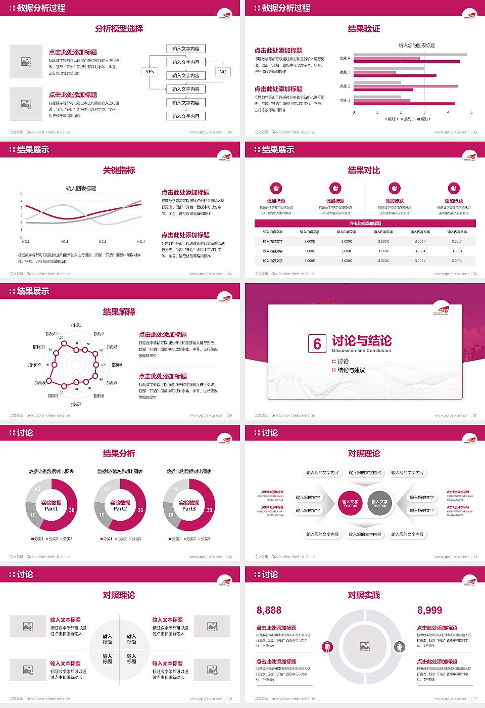 香港城市大学论文答辩标准PPT模板16:9格式幻灯片预览图5