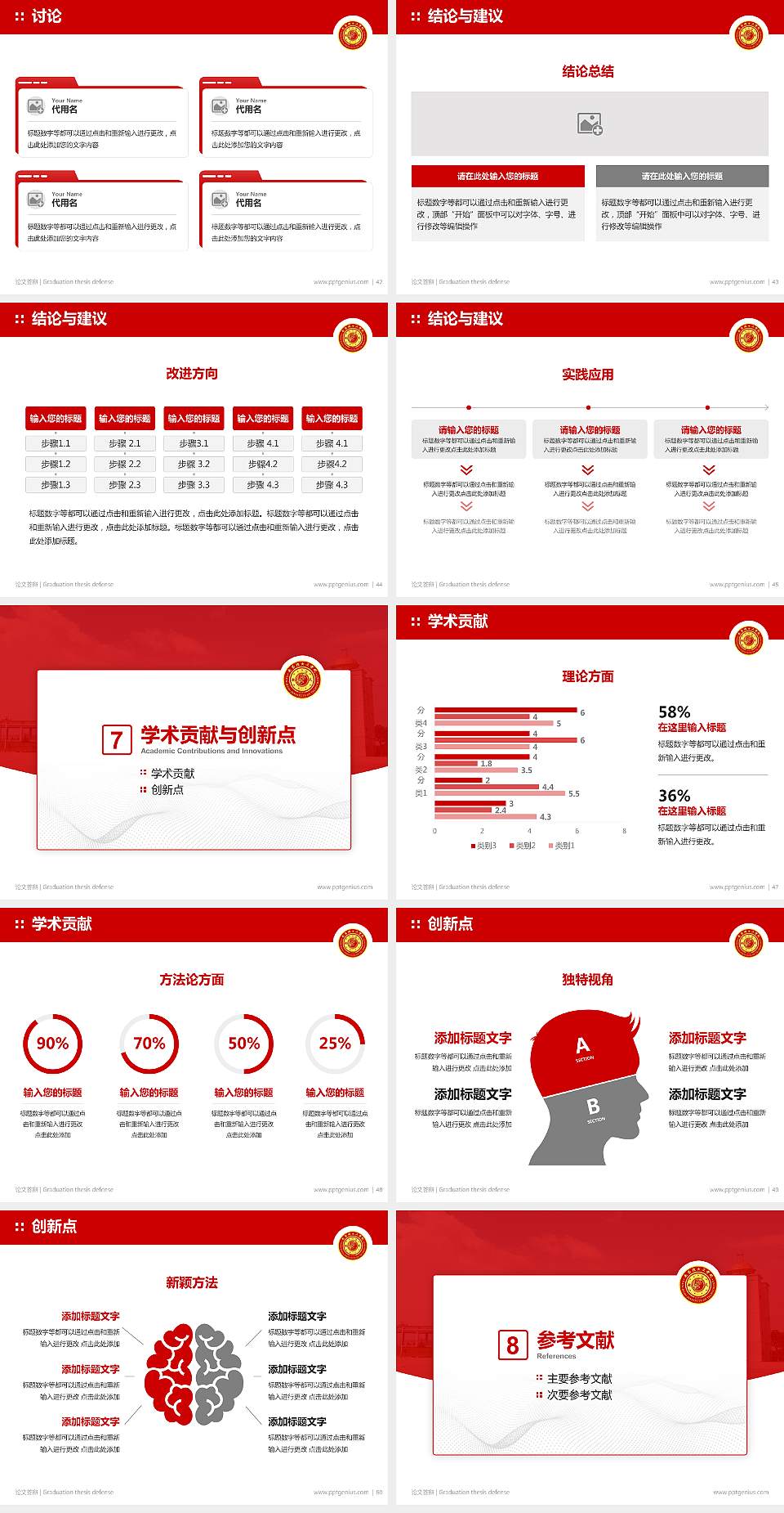 南昌理工学院论文答辩标准PPT模板4:3格式幻灯片预览图6
