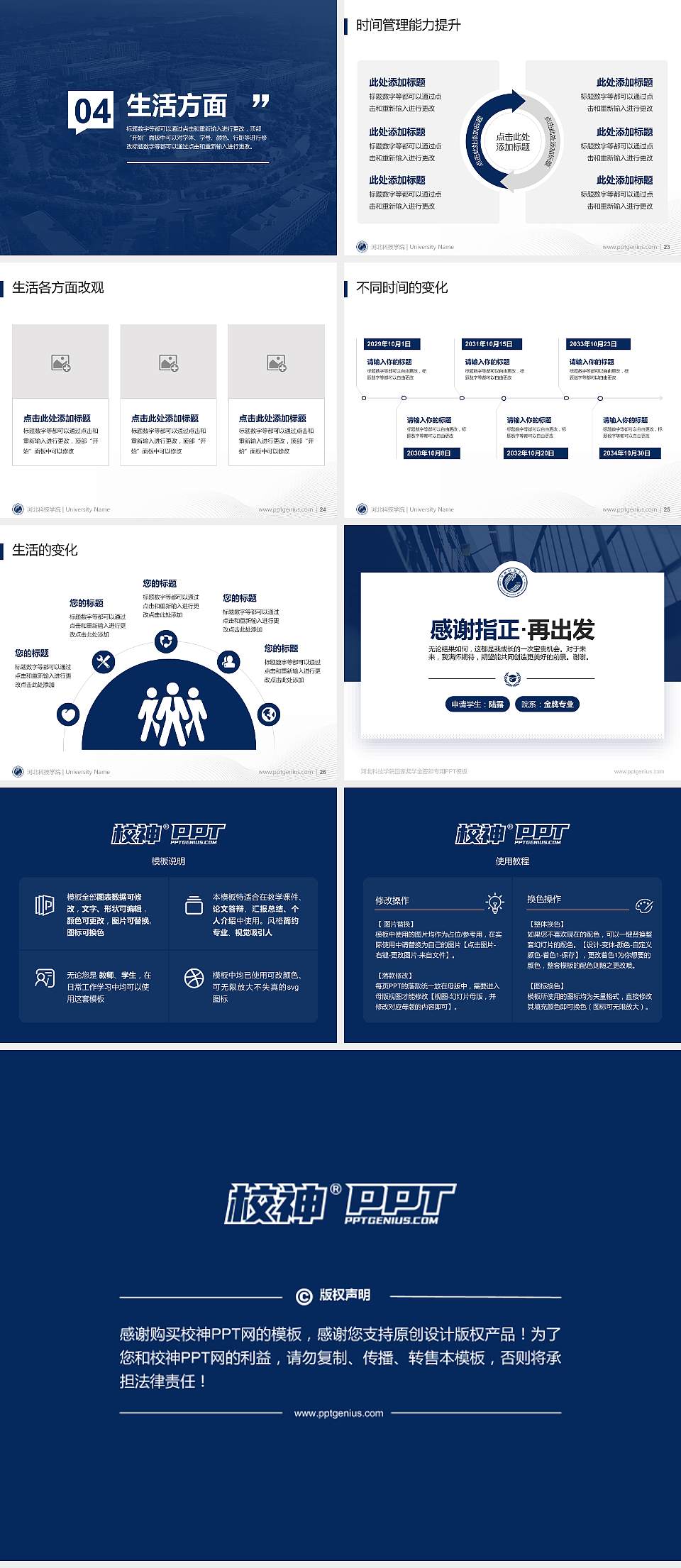 河北科技学院专用国家奖学金答辩PPT模板4:3格式幻灯片预览图4