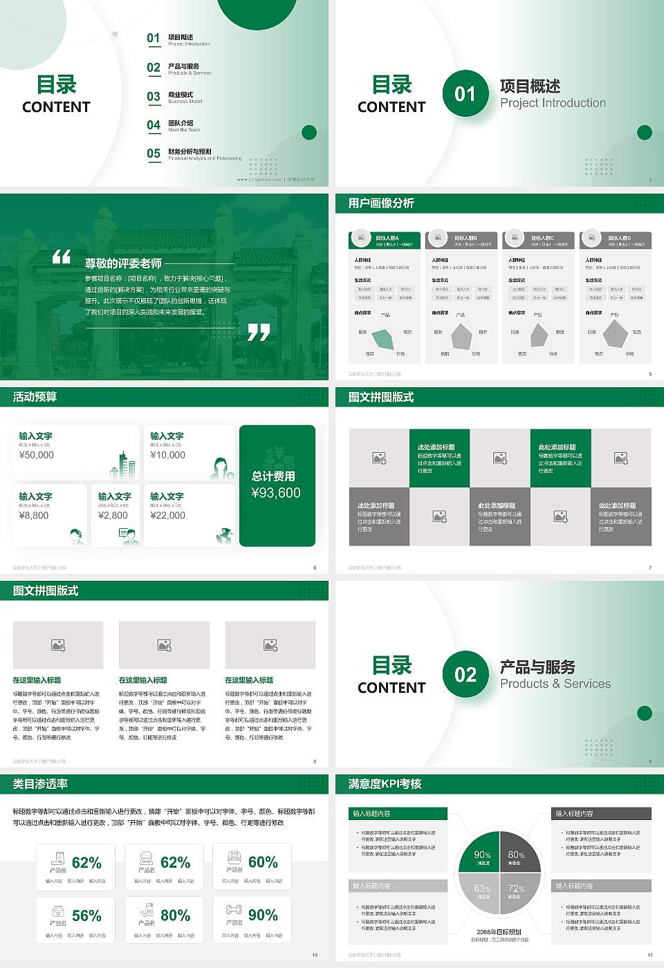 华南农业大学全国大学生创新创业大赛计划书PPT模板16:9格式幻灯片预览图2