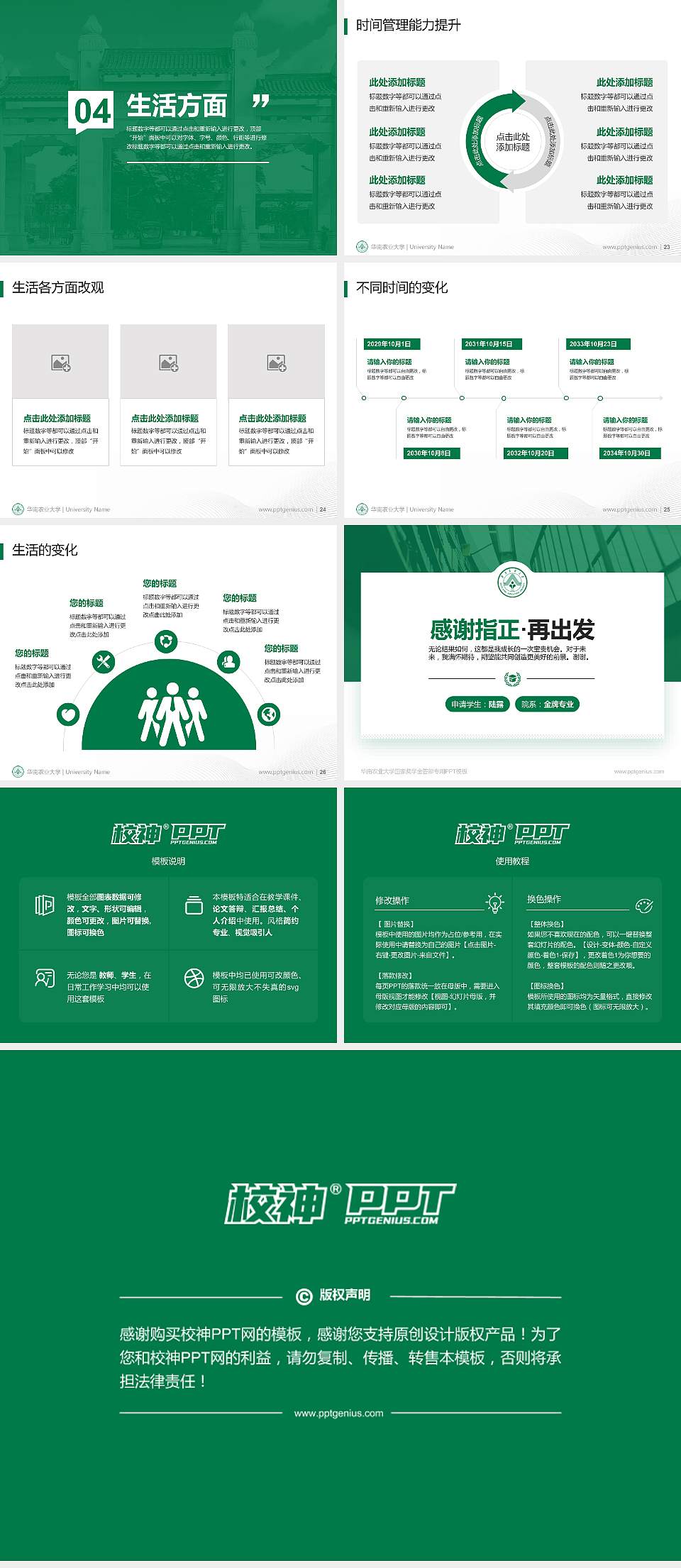 华南农业大学专用国家奖学金答辩PPT模板4:3格式幻灯片预览图4