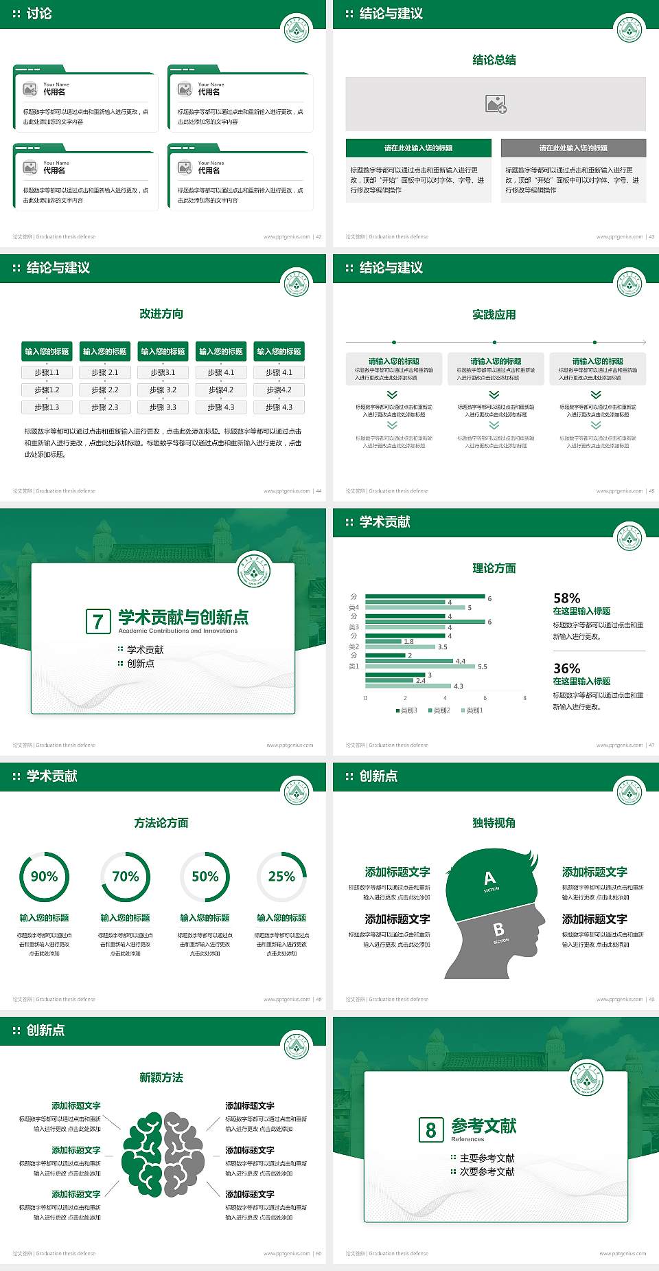华南农业大学论文答辩标准PPT模板4:3格式幻灯片预览图6