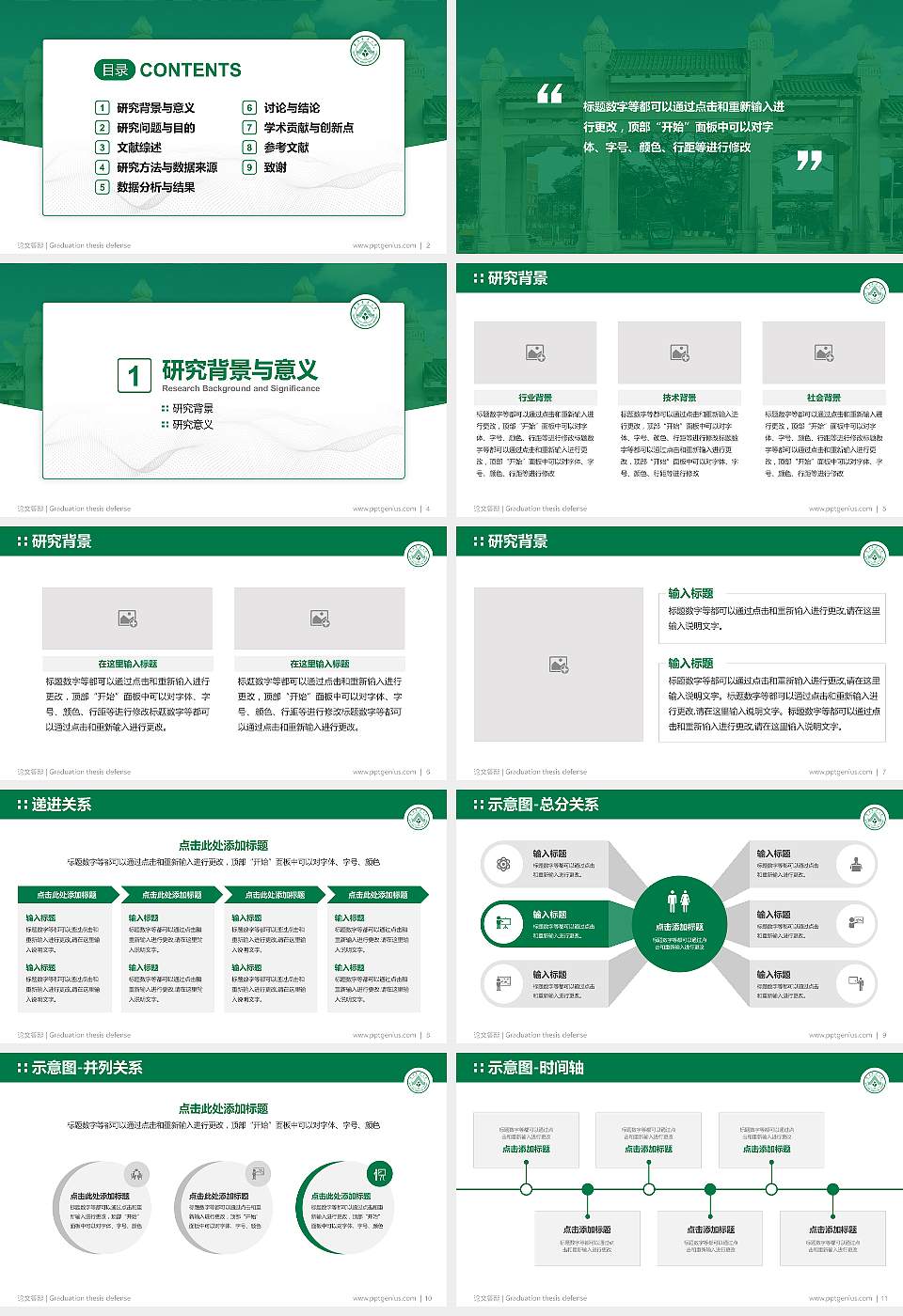 华南农业大学论文答辩标准PPT模板16:9格式幻灯片预览图2
