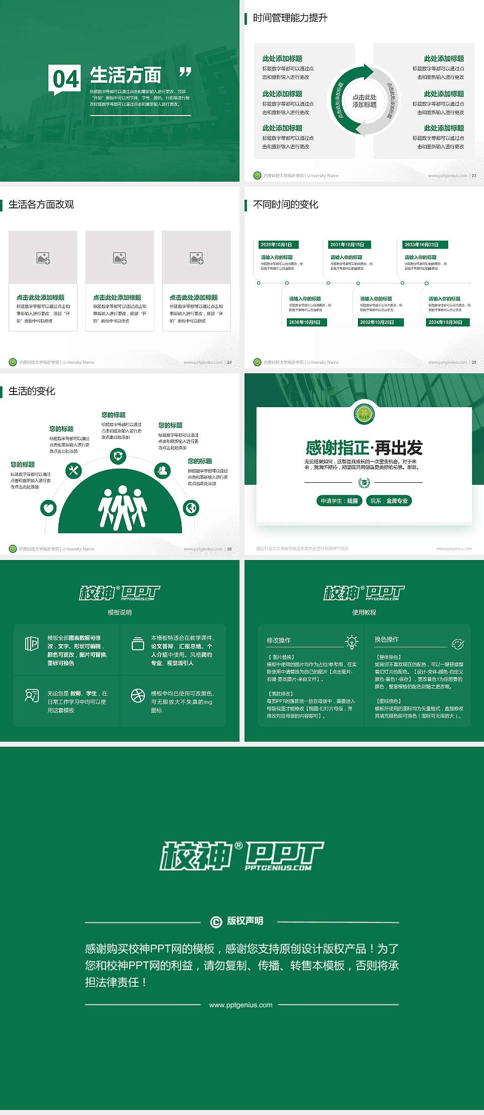 西安科技大学高新学院专用国家奖学金答辩PPT模板4:3格式幻灯片预览图4