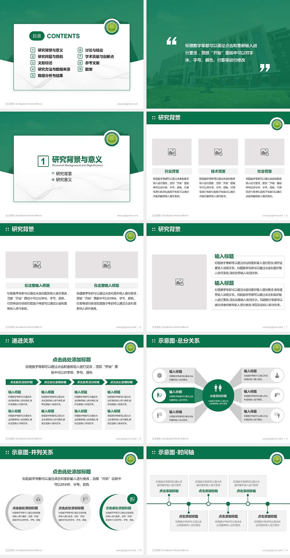 西安科技大学高新学院论文答辩标准PPT模板4:3格式幻灯片预览图2