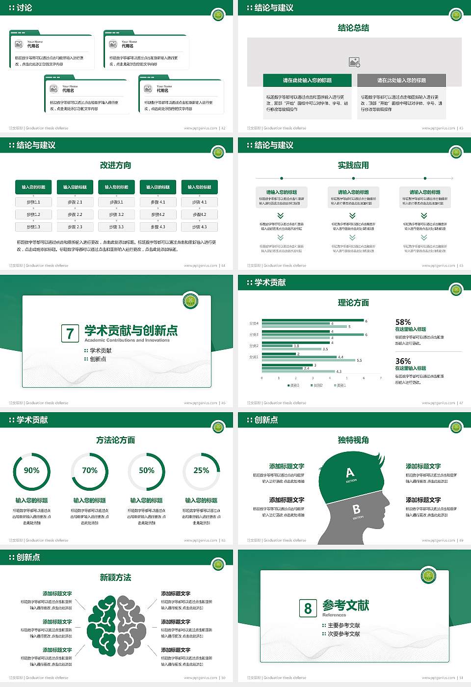 西安科技大学高新学院论文答辩标准PPT模板16:9格式幻灯片预览图6