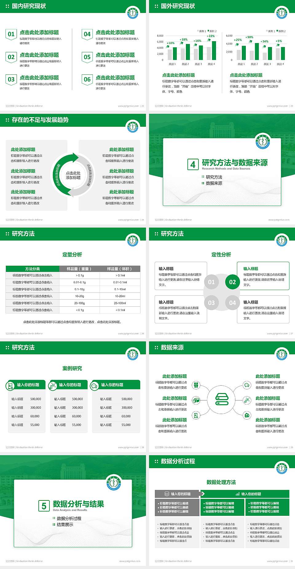 肇庆医学院论文答辩标准PPT模板4:3格式幻灯片预览图4