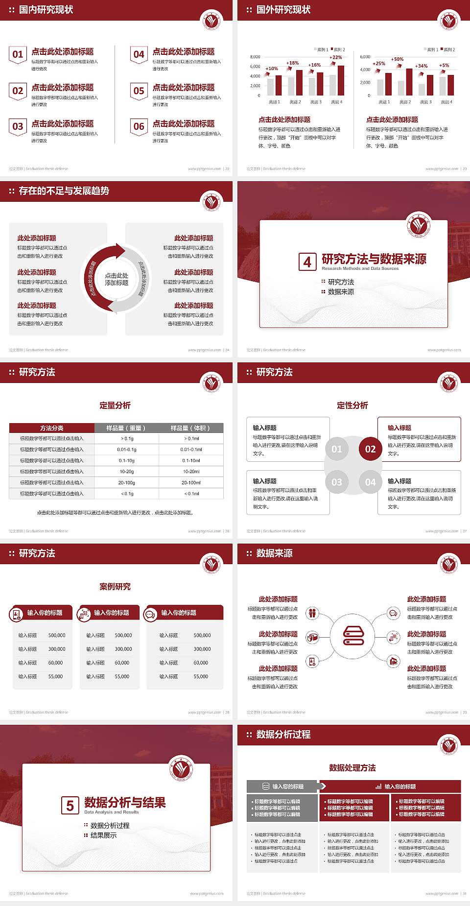 邢台医学院论文答辩标准PPT模板4:3格式幻灯片预览图4
