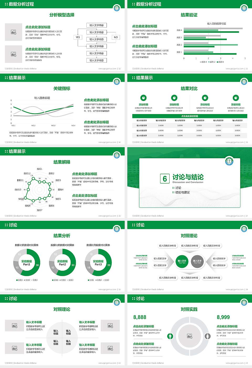 肇庆医学院论文答辩标准PPT模板16:9格式幻灯片预览图5