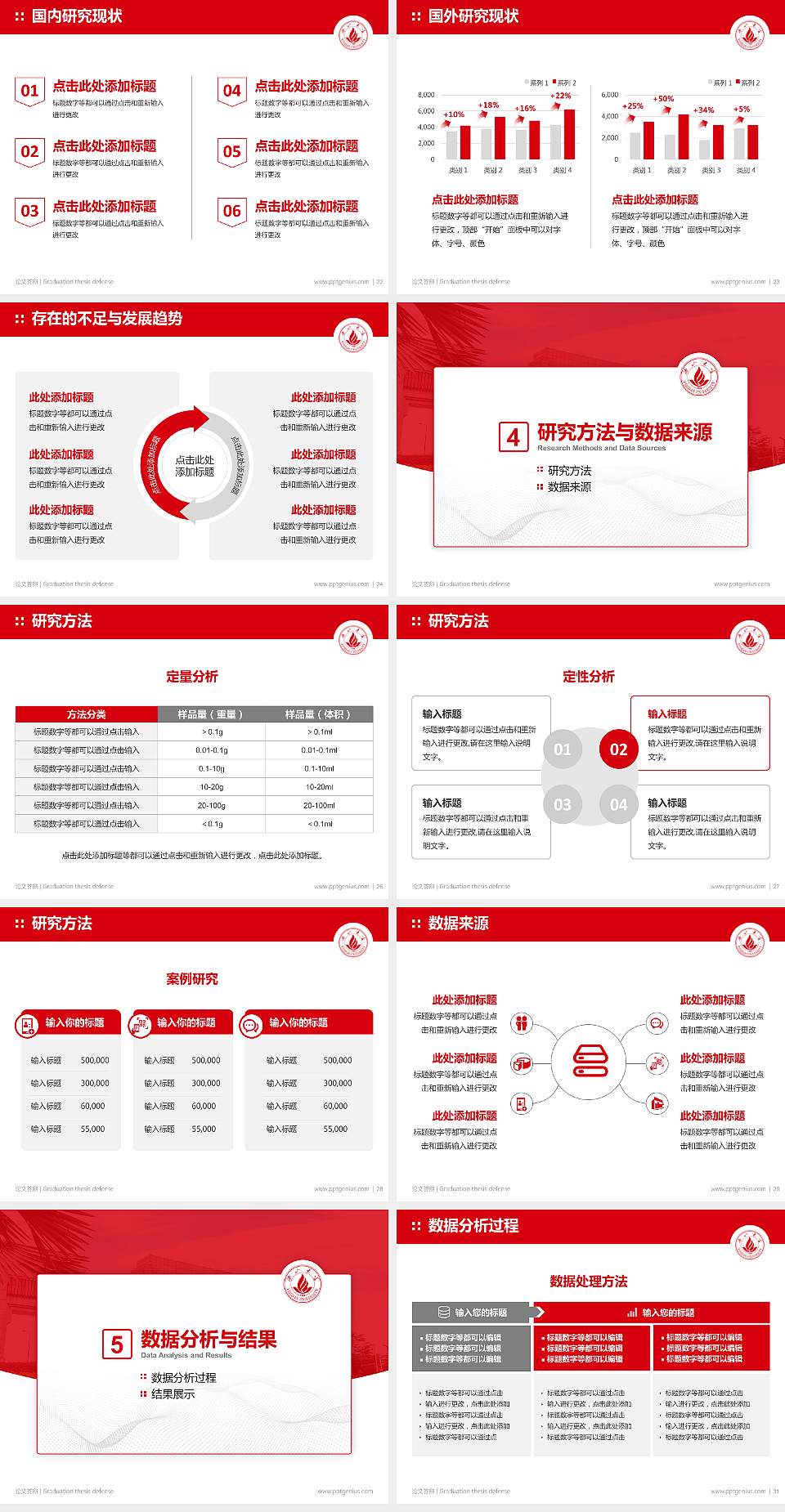 佛山大学论文答辩标准PPT模板4:3格式幻灯片预览图4