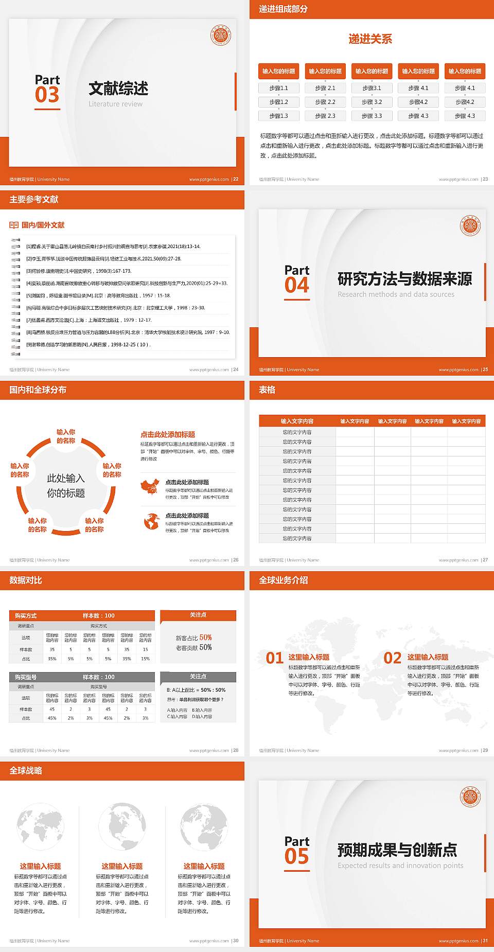 福州教育学院硕士研究生/本科生毕业论文答辩/开题报告通用PPT模板4:3格式幻灯片预览图4