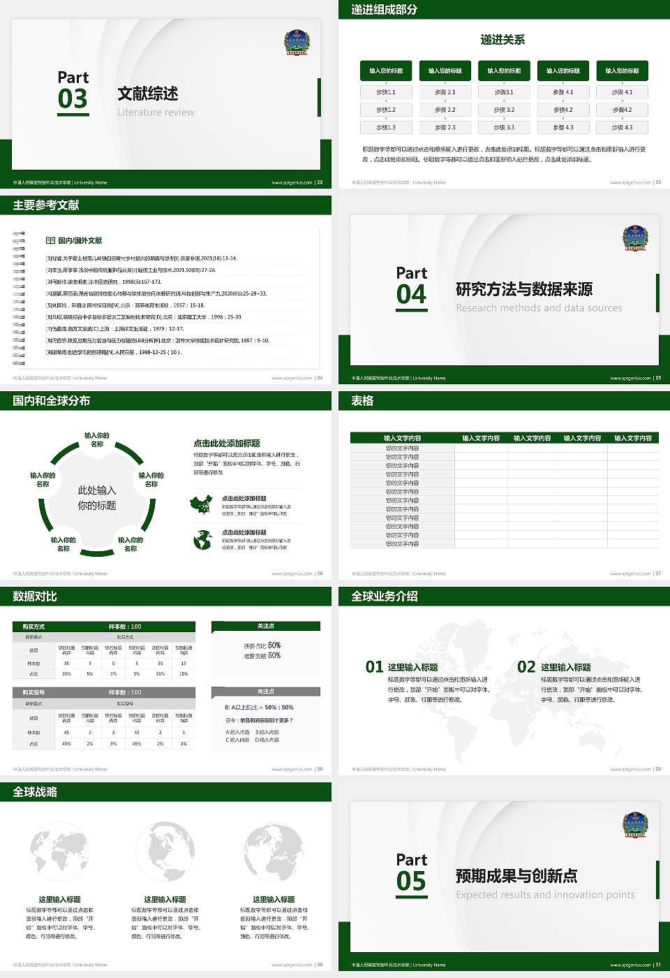 中国人民解放军装甲兵技术学院硕士研究生/本科生毕业论文答辩/开题报告通用PPT模板16:9格式幻灯片预览图4