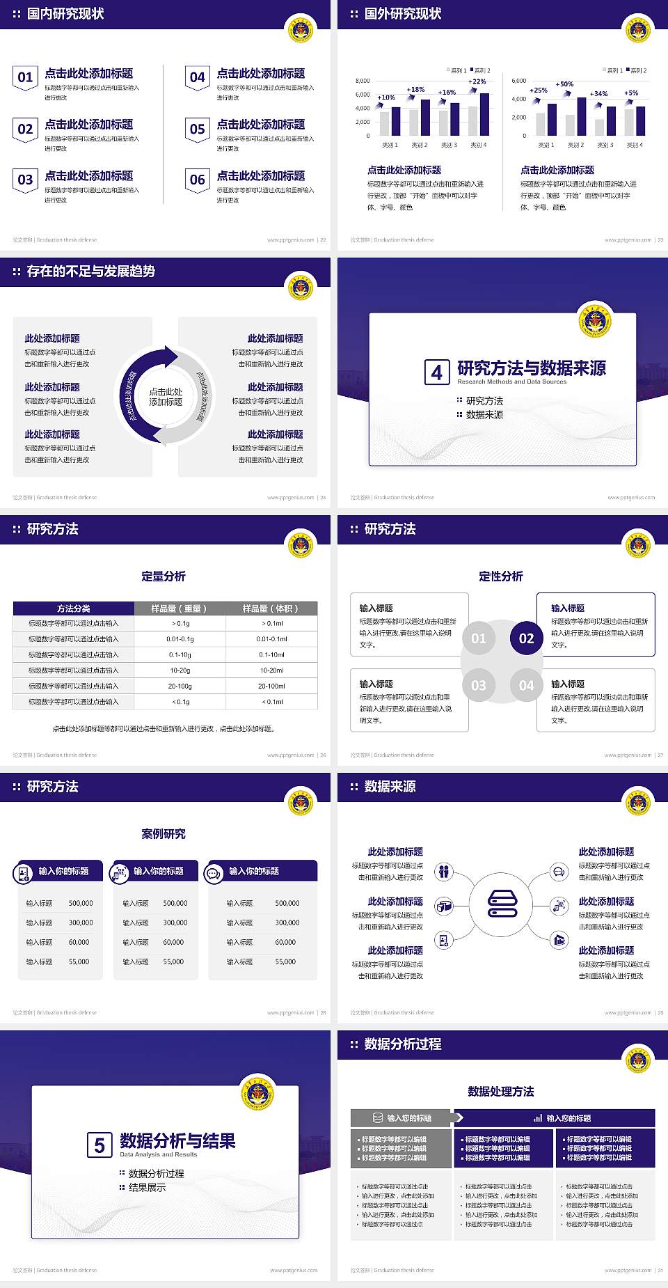 中国人民解放军海军工程大学论文答辩标准PPT模板4:3格式幻灯片预览图4