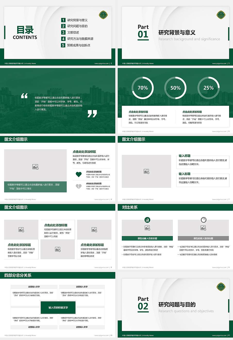 中国人民解放军陆军军医大学硕士研究生/本科生毕业论文答辩/开题报告通用PPT模板16:9格式幻灯片预览图2