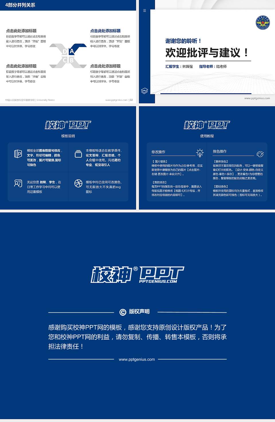 中国人民解放军空军勤务学院硕士研究生/本科生毕业论文答辩/开题报告通用PPT模板4:3格式幻灯片预览图5