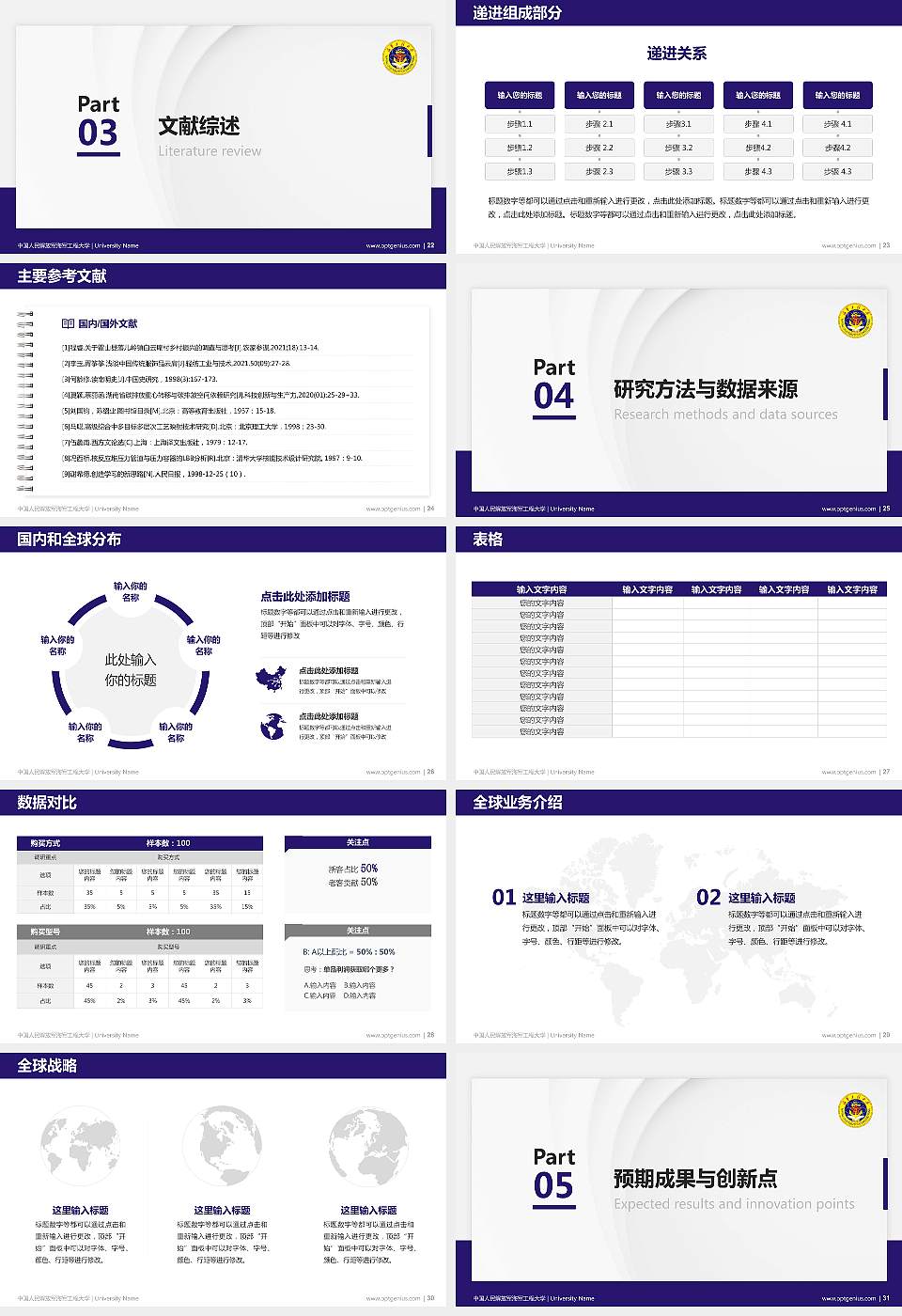 中国人民解放军海军工程大学硕士研究生/本科生毕业论文答辩/开题报告通用PPT模板16:9格式幻灯片预览图4