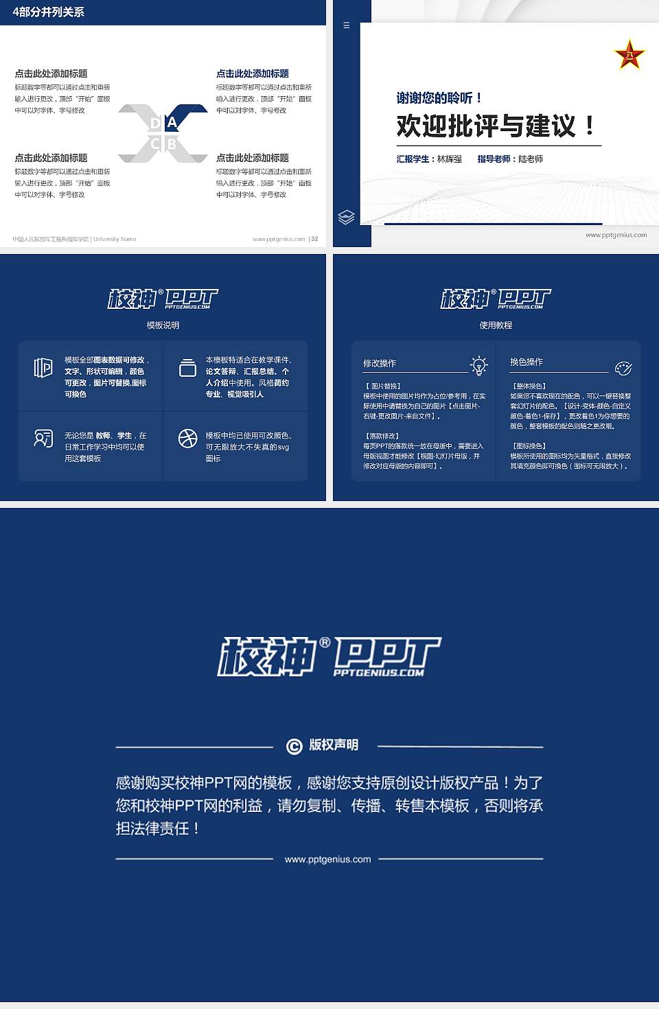 中国人民解放军工程兵指挥学院硕士研究生/本科生毕业论文答辩/开题报告通用PPT模板4:3格式幻灯片预览图5