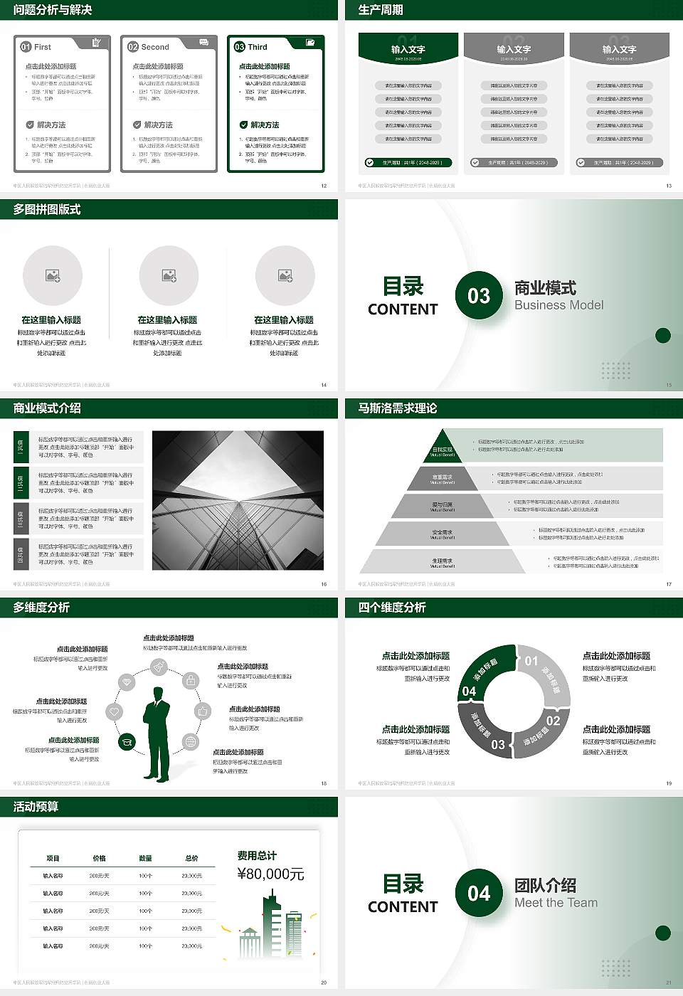 中国人民解放军陆军炮兵防空兵学院全国大学生创新创业大赛计划书PPT模板16:9格式幻灯片预览图3