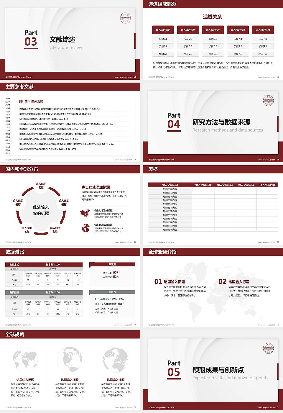 阜阳理工学院硕士研究生/本科生毕业论文答辩/开题报告通用PPT模板16:9格式幻灯片预览图4