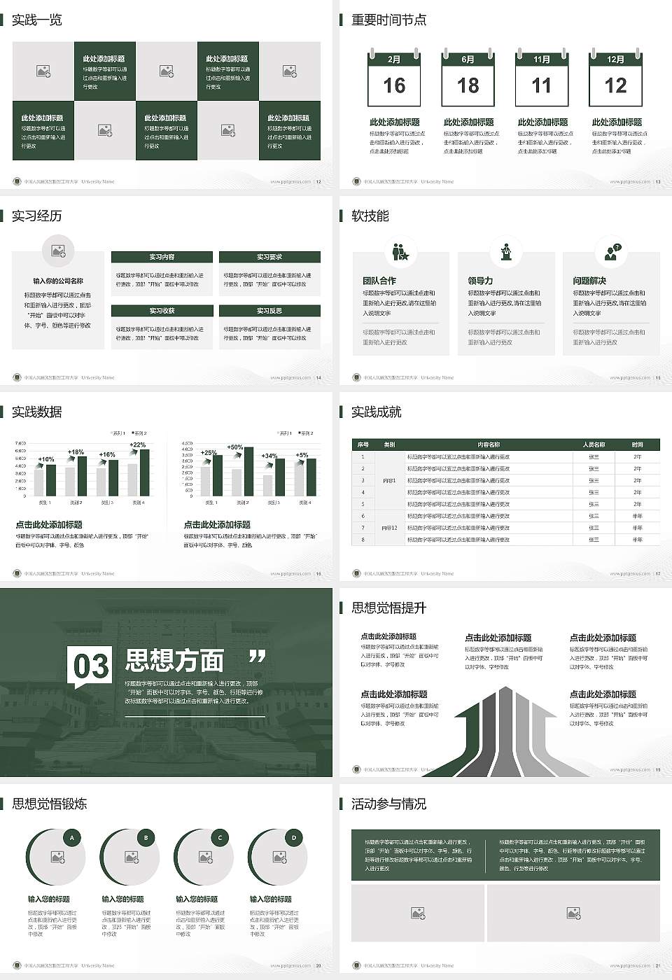 中国人民解放军陆军工程大学专用国家奖学金答辩PPT模板16:9格式幻灯片预览图3