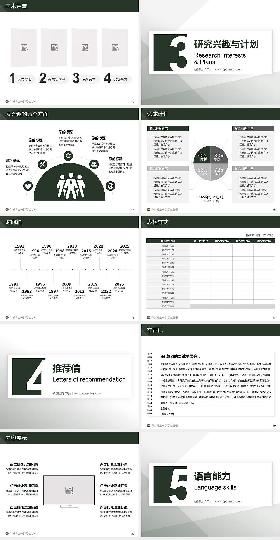 中国人民解放军陆军勤务学院PhD博士申请面试/复试答辩通用PPT模板4:3格式幻灯片预览图3
