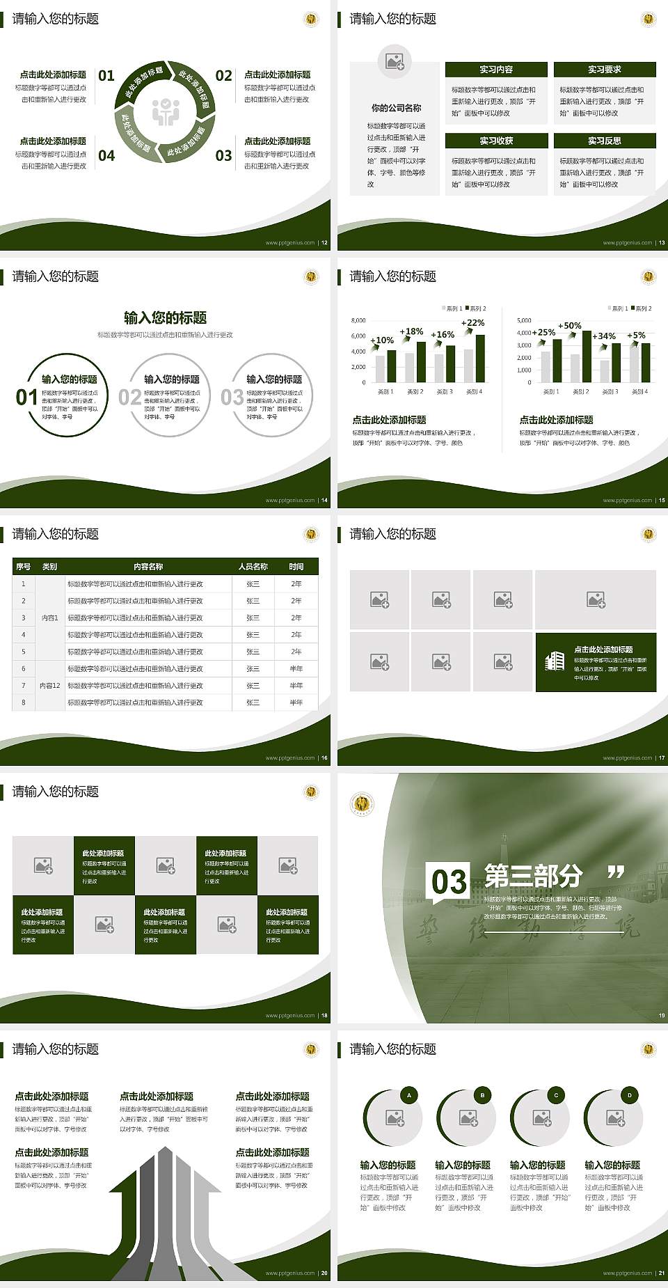 中国人民武装警察部队后勤学院专题讲座/学术交流会PPT模板4:3格式幻灯片预览图3