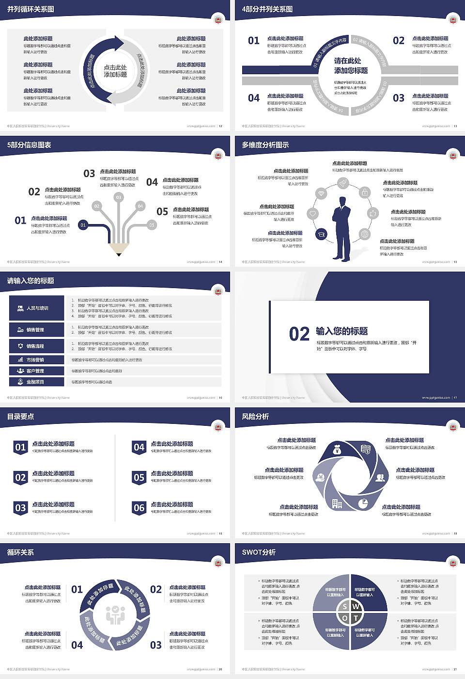 中国人民解放军海军勤务学院学术汇报/学术交流研讨会通用PPT模板16:9格式幻灯片预览图3