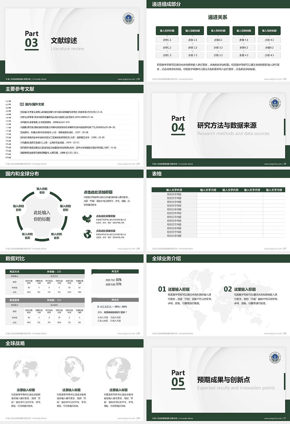 中国人民武装警察部队海警学院硕士研究生/本科生毕业论文答辩/开题报告通用PPT模板16:9格式幻灯片预览图4