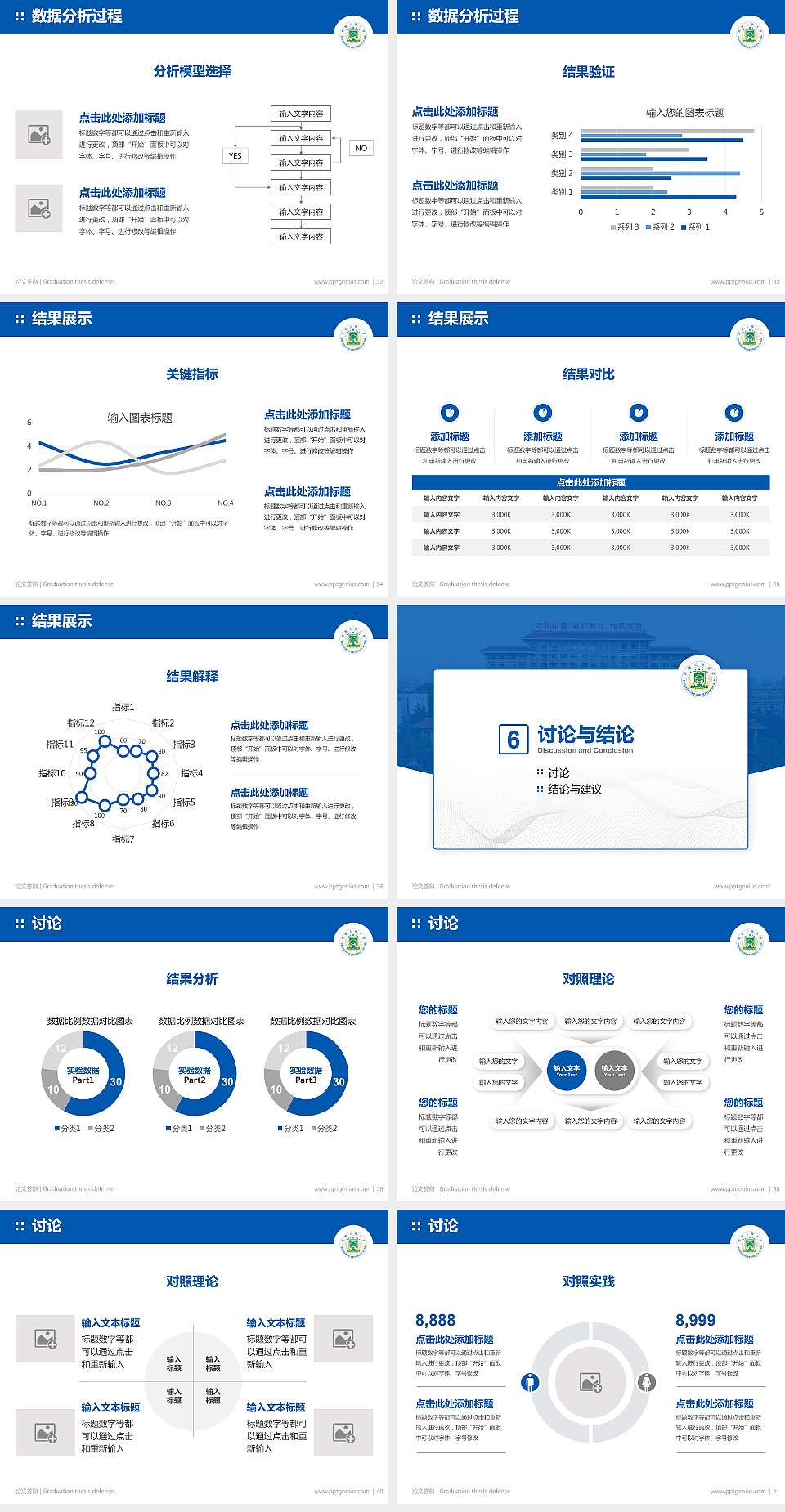 中国人民武装警察部队工程大学论文答辩标准PPT模板4:3格式幻灯片预览图5