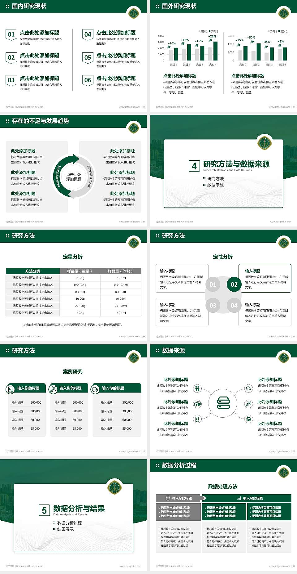 中国人民解放军陆军军医大学论文答辩标准PPT模板4:3格式幻灯片预览图4