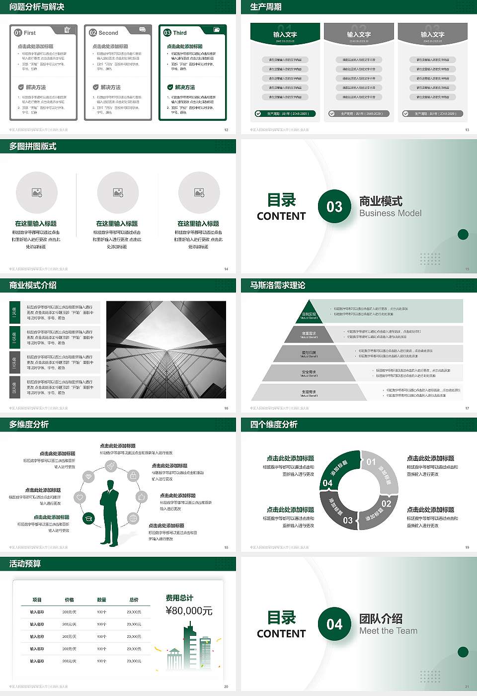 中国人民解放军陆军军医大学全国大学生创新创业大赛计划书PPT模板16:9格式幻灯片预览图3